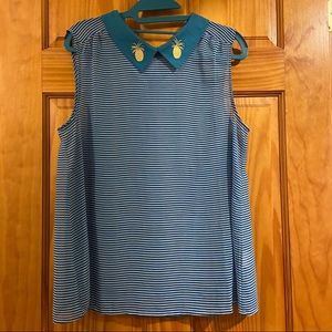 ModCloth Flavor Fusion Sleeveless Pineapple Top, L